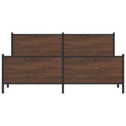 Berkfield Metal Bed Frame Without Mattress Brown Oak 193X203 Cm - thumbnail 5