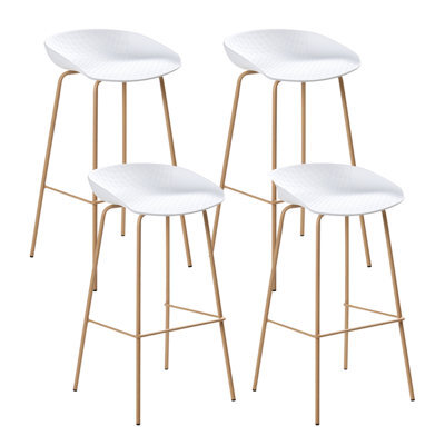 Beliani Set Of 4 Bar Chairs Venlo White - image 1