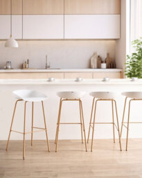 Beliani Set Of 4 Bar Chairs Venlo White - thumbnail 2