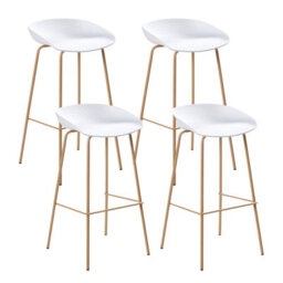 Beliani Set Of 4 Bar Chairs Venlo White - thumbnail 1