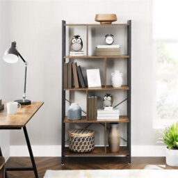 Songmics Bookshelf, Industrial Bookcase, Floor Standing Bookcase, Large 4-Tier Storage Rack In Living Room Office Study - thumbnail 1