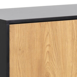 Furniture To Go Seaford 1 Door 3 Drawer Small Sideboard In Black & Oak - thumbnail 9