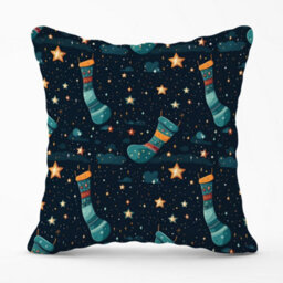 Warren Reed Designer Christmas Stocking In A Starry Night Sky Cushions 60Cm X 60Cm - thumbnail 1