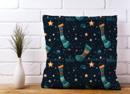 Warren Reed Designer Christmas Stocking In A Starry Night Sky Cushions 60Cm X 60Cm - thumbnail 2