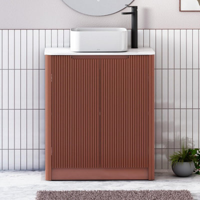 Royal Bathrooms Avenza 800mm Terracotta Clay Floor Standing Bathroom Vanity Unit 2 Door With Elena Basin - image 1
