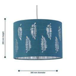 First Choice Lighting Set Of 2 Fern Teal Cut Out 30Cm Pendant Lightshades - thumbnail 7