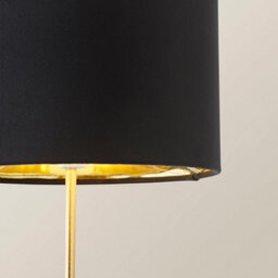 Valuelights Charles Gold Table Lamp With Metallic & Black Velvet Shade - thumbnail 2