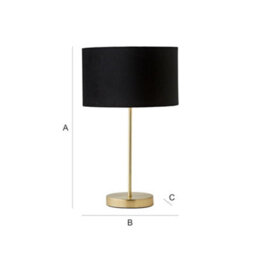Valuelights Charles Gold Table Lamp With Metallic & Black Velvet Shade - thumbnail 9