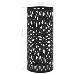 Vidaxl Umbrella Stand Leaves Steel Black - thumbnail 7