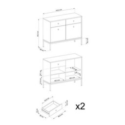 Arte Elegant Mono Sideboard Cabinet H830mm W1040mm D390mm In Beige - Versatile Storage With Modern Flair - thumbnail 7