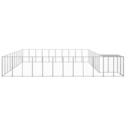 Berkfield Dog Kennel Silver 31.46 M2 Steel - thumbnail 3