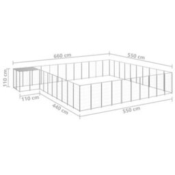 Berkfield Dog Kennel Silver 31.46 M2 Steel - thumbnail 6
