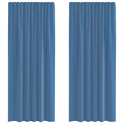 Berkfield Durable Voile Curtains With Rod Pockets 2 Pcs Royal Blue - image 1