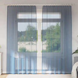 Berkfield Durable Voile Curtains With Rod Pockets 2 Pcs Royal Blue - thumbnail 2