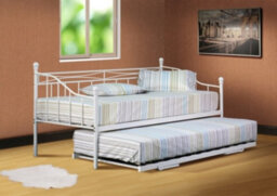 Comfy Living 3Ft Paris Metal Day Bed  Without Trundle  In White