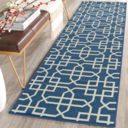 Smart Living Heavy Duty Machine Washable Runner For Hallway, Kitchen Non Slip Floor Mats, Door Mat 67Cm X 120Cm - Blue Cream