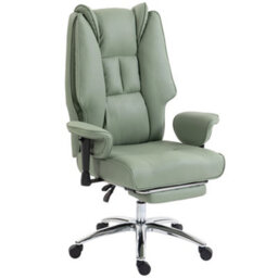 Homcom Executive Office Chair, Reclining Desk Chair With Footrest, Green - thumbnail 2