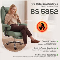 Homcom Executive Office Chair, Reclining Desk Chair With Footrest, Green - thumbnail 9