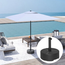 Outsunny Round Garden Parasol Base, Sand/water Filled Parasol Stand, Black - thumbnail 8