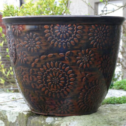 Anglo Eastern Trading Co 40Cm Chengdu Black Copper Brush Glazed Planter Pot - thumbnail 2