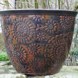 Anglo Eastern Trading Co 40Cm Chengdu Black Copper Brush Glazed Planter Pot - thumbnail 1