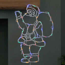 Samuel Alexander 44Cm Battery Powered Light Up Hanging Christmas Santa With Multi-Coloured  Multi-Action Leds - thumbnail 9