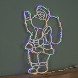 Samuel Alexander 44Cm Battery Powered Light Up Hanging Christmas Santa With Multi-Coloured  Multi-Action Leds - thumbnail 5