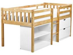 Beliani Mid Sleeper Bed Wood Susville 90 X 200 Cm (Eu Single) Light Brown - thumbnail 1