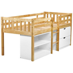 Beliani Mid Sleeper Bed Wood Susville 90 X 200 Cm (Eu Single) Light Brown - thumbnail 4