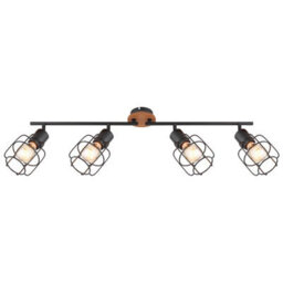 Luminosa Lighting Luminosa Willa Ceiling Spotlight Bar Black 4X E27 - thumbnail 3