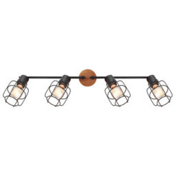 Luminosa Lighting Luminosa Willa Ceiling Spotlight Bar Black 4X E27 - thumbnail 4