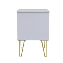 Bologna Ready Assembled Matt Indigo & White No Effect 2 Drawer Wide Bedside Chest (H)505mm (W)395mm (D)415mm - thumbnail 5
