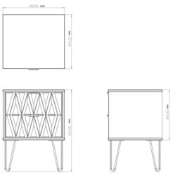 Bologna Ready Assembled Matt Indigo & White No Effect 2 Drawer Wide Bedside Chest (H)505mm (W)395mm (D)415mm - thumbnail 3