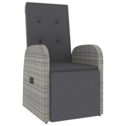 Berkfield 2 Piece Garden Lounge Set Grey Poly Rattan&solid Wood Acacia - thumbnail 4