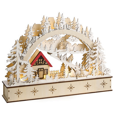 Beliani Christmas Decoration Led Goksjo 33 Cm Light Brown - image 1
