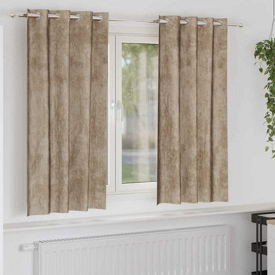 Berkfield Curtain With Curtains 2 Pcs Champagne 175 X 140 Cm Velvet - image 1
