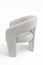 Stratus Interiors Oslo Modern Bouclé Accent Chair - Silver Sculptural Contemporary Armchair - thumbnail 3