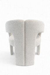 Stratus Interiors Oslo Modern Bouclé Accent Chair - Silver Sculptural Contemporary Armchair - thumbnail 2