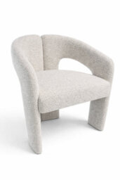 Stratus Interiors Oslo Modern Bouclé Accent Chair - Silver Sculptural Contemporary Armchair - thumbnail 4