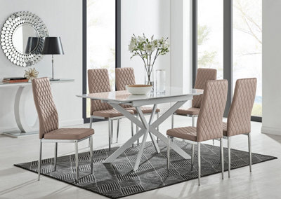 Furniturebox Uk Lira 120 Extending Dining Table And 6 Cappuccino Milan Chairs - image 1