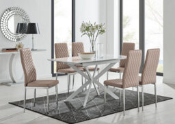 Furniturebox Uk Lira 120 Extending Dining Table And 6 Cappuccino Milan Chairs - thumbnail 1
