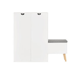 Sobuy Fsr134-W, Shoe Cabinet Shoe Rack Cupboard Organizer With Storage Bench,white,w124Xd24Xh114.5 - thumbnail 1