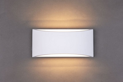 Harper Living White Art Deco Large Plaster Indoor Wall Light (30 X 14 X 10Cm) - image 1