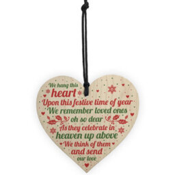 Red Ocean Memorial Heart Plaque For Mum Nan Dad Grandad Christmas Tree Ornament Decoration - thumbnail 5