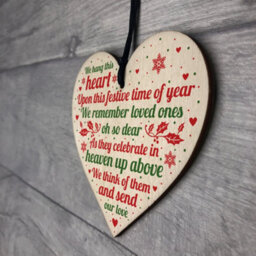 Red Ocean Memorial Heart Plaque For Mum Nan Dad Grandad Christmas Tree Ornament Decoration - thumbnail 7