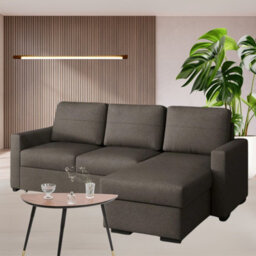 Tokio D Corner Sofa Bed With Storage Modern Reversible Design Comfortable Living Room Furniture Brown - thumbnail 2