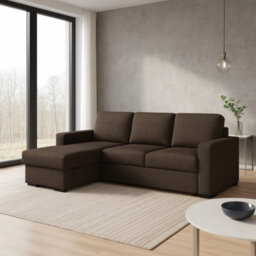 Tokio D Corner Sofa Bed With Storage Modern Reversible Design Comfortable Living Room Furniture Brown