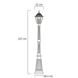 CGC Lighting Cgc Black Victorian Style Led Solar Lantern Large Lampost Light - thumbnail 5