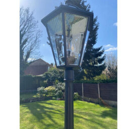 CGC Lighting Cgc Black Victorian Style Led Solar Lantern Large Lampost Light - thumbnail 4