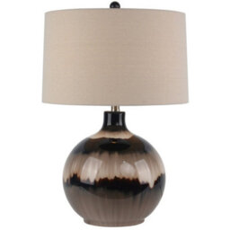 Four Candle Sepia Shadows Table Lamp With Linen Shade - thumbnail 1